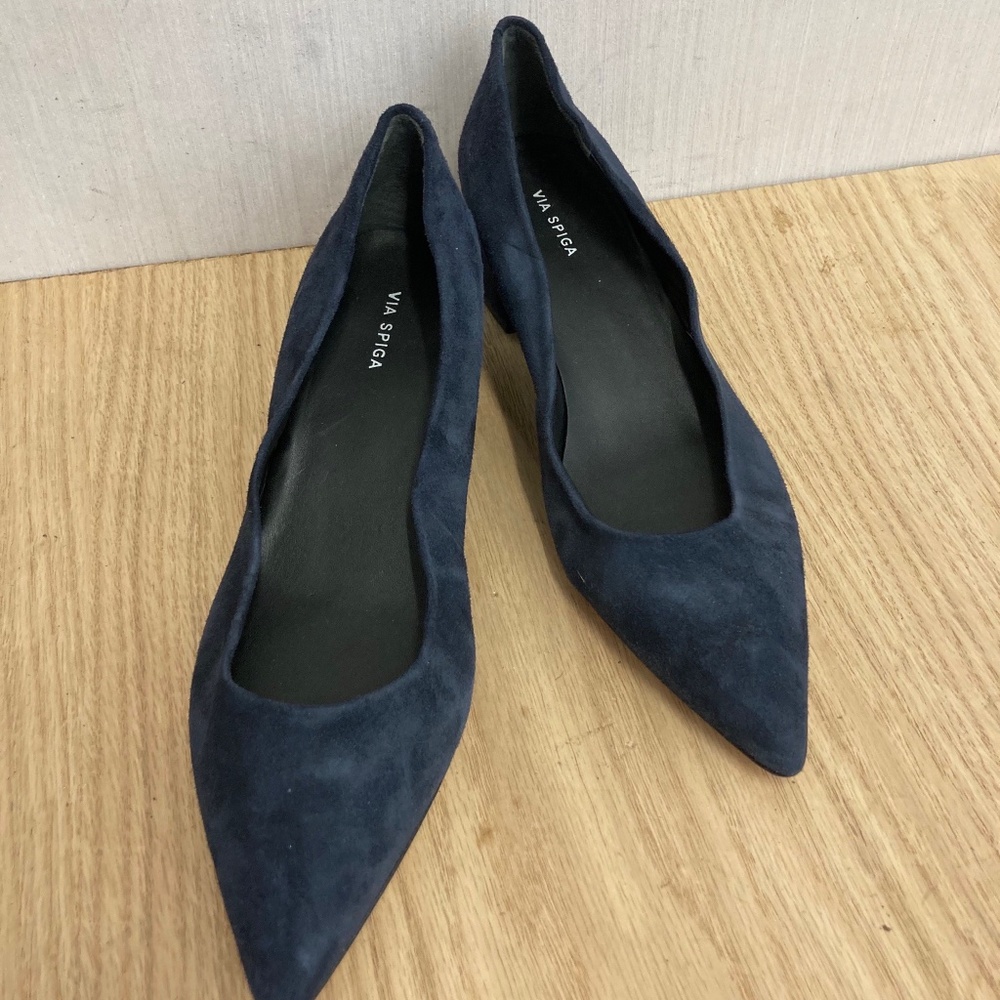 Via Spiga Navy Suede Point Heels 6.5